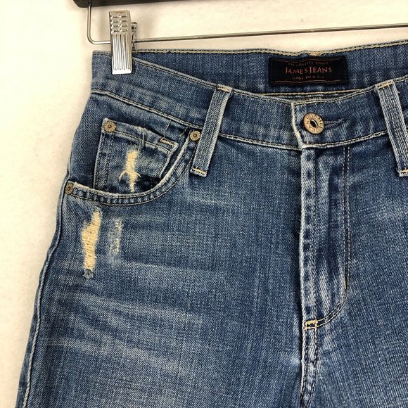 James Jeans Women's Size 26 James Twiggy Ankle Distressed Blue Skinny Jeans USA - Picture 8 of 13